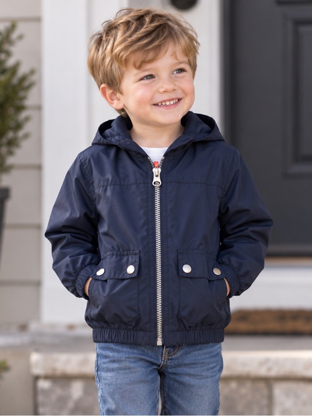 Joe Fresh Boys 3T Navy Hooded Windbreaker – Lightweight Jacket
